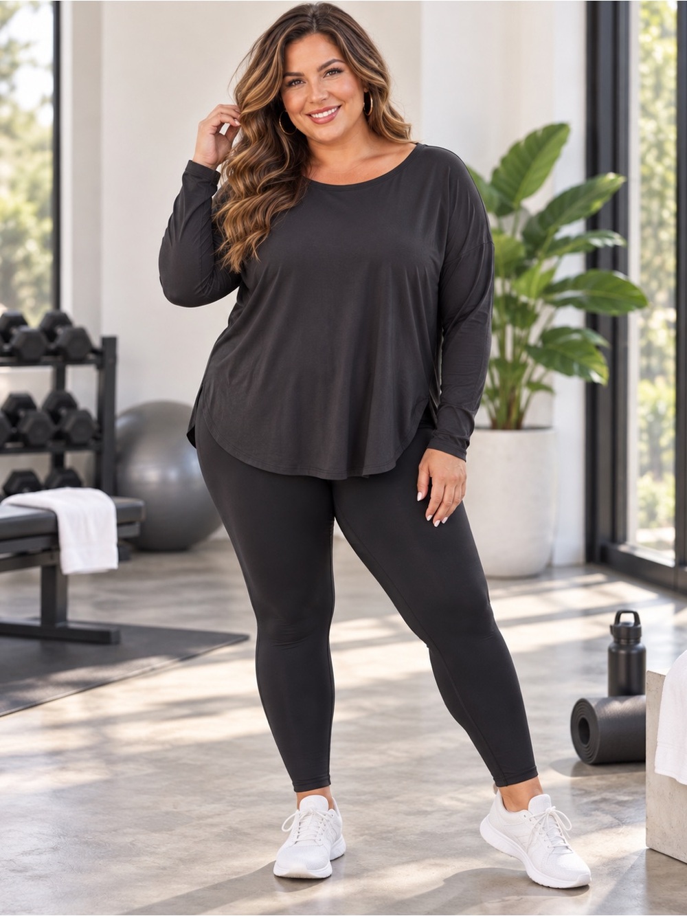 all in motion Active Long Sleeve Drop Shoulder Top - xxl